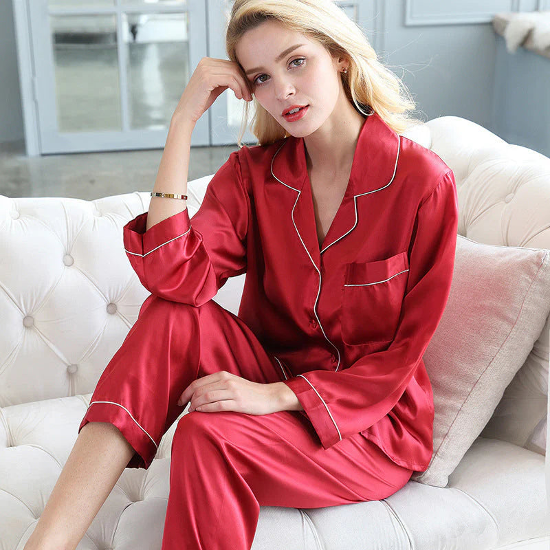 ILOS Silk Pajama Set|Long Sleeve