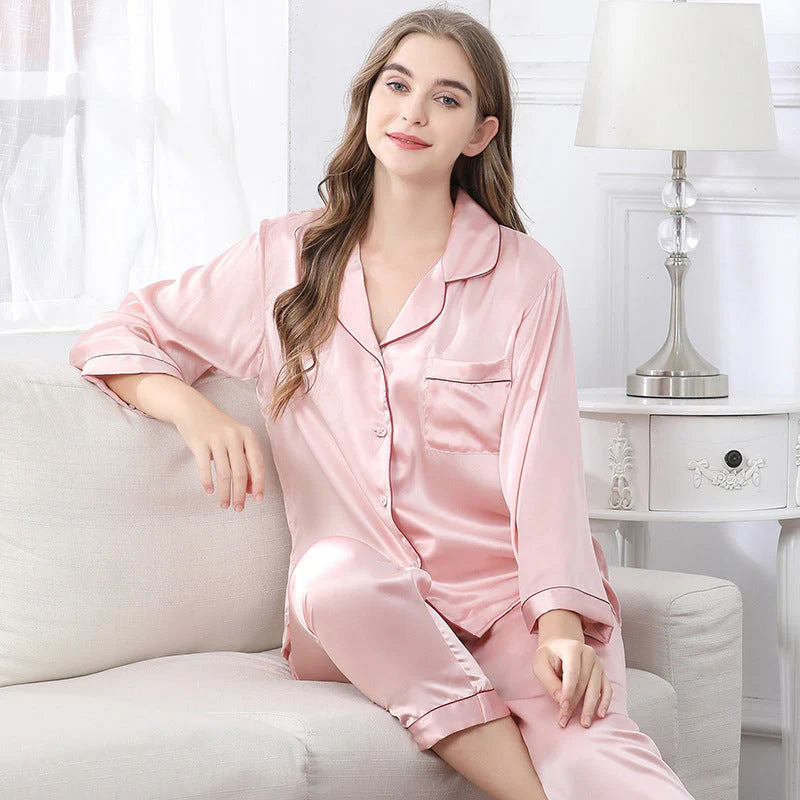 ILOS Silk Pajama Set|Long Sleeve